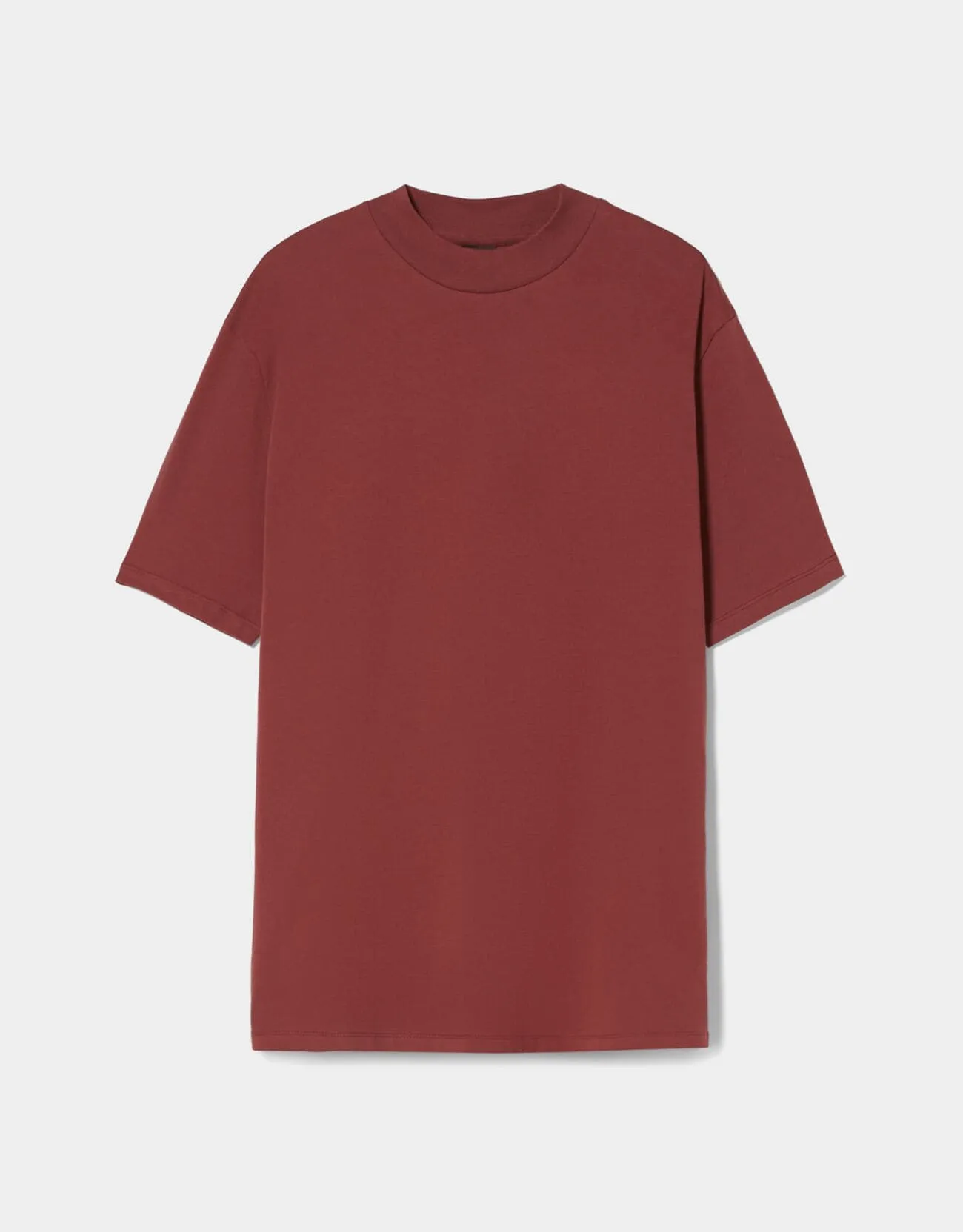 T-Shirt im Slim-Fit mit geripptem Stehkragen